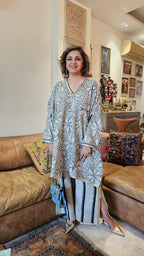 Mesmerising Pure Linen two Piece outfit with Hand Embroidered & Gota work