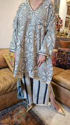 Mesmerising Pure Linen two Piece outfit with Hand Embroidered & Gota work