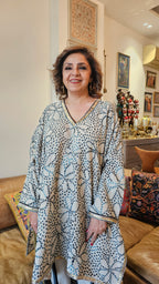 Mesmerising Pure Linen two Piece outfit with Hand Embroidered & Gota work