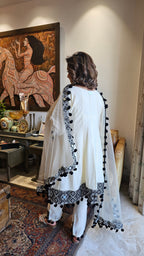Beautiful Muslin 3 piece set with Mirror & Thread work