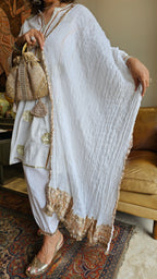 Wispy Mul-Mul With Gota Outfit With Crushed Pure Mul-Mul Dupatta