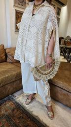 Mesmerising Lace Cotton With Cotton Lining & Pure cotton Pants trimmed with Gota Kinari
