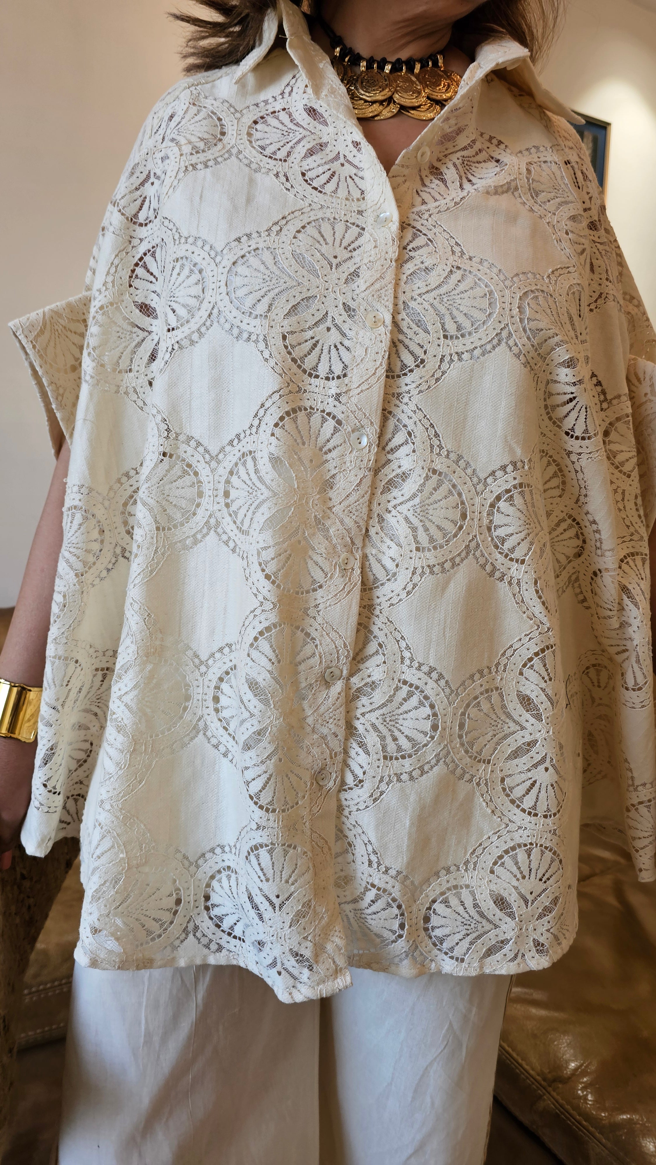 Mesmerising Lace Cotton With Cotton Lining & Pure cotton Pants trimmed with Gota Kinari