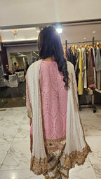 Beautiful Chikan Cutwork Kurta Set with Gota & Kinari Accents