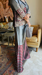 Wispy Tissue Silk Fabric Outfit with Full Hand Embroidery Work