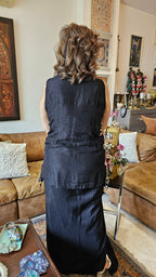 Beautiful Raw Silk Top with Thread work with Tie & Dye Raw Silk Bottom