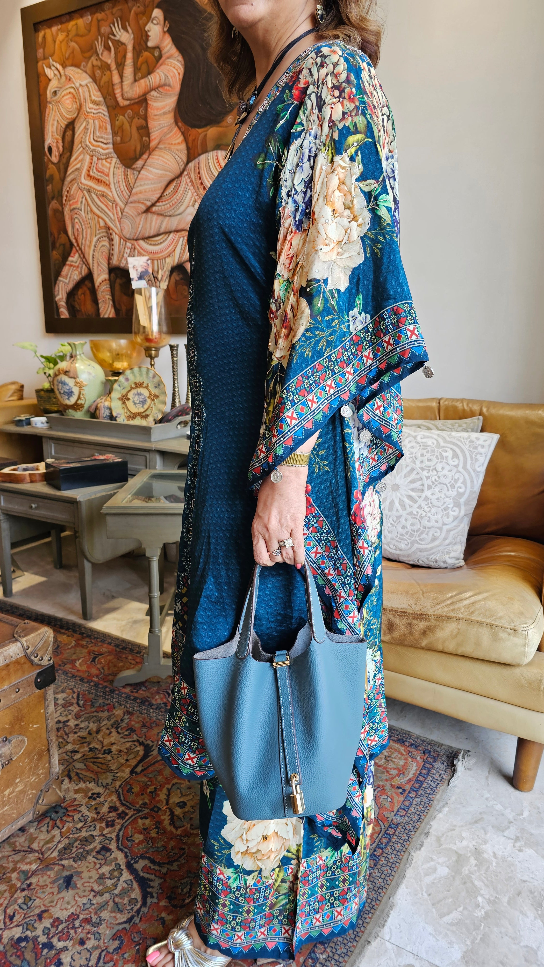 Gorgeous Crepe Fabric 3 Piece Outfit With Digital Floral Print & Hand Embroidery