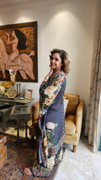 Gorgeous Crepe Fabric 3 Piece Outfit With Digital Floral Print & Hand Embroidery