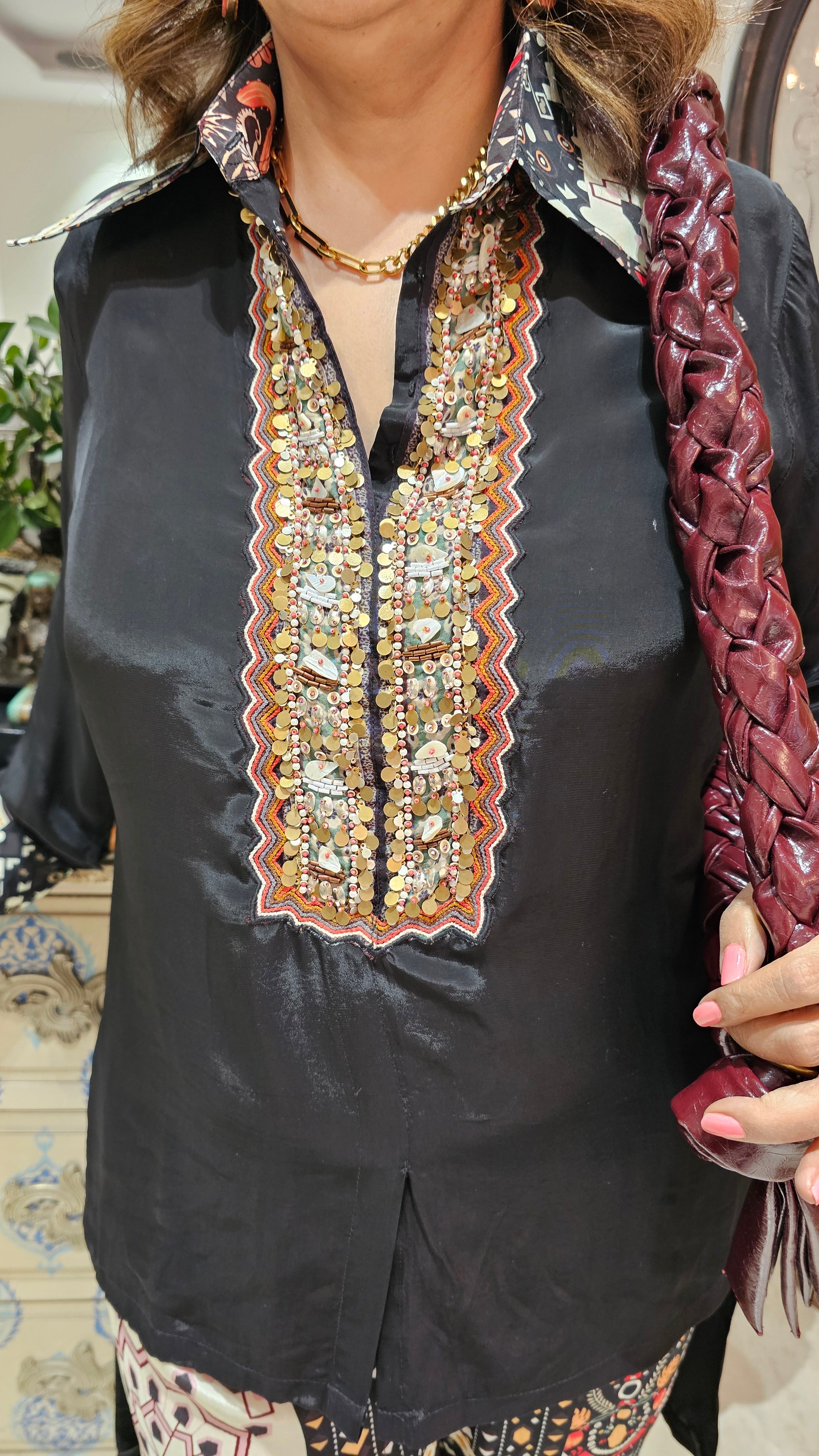 Adorable Crepe Outfit with Digital Printed Bottom Embellished with Hand work
