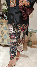 Adorable Crepe Outfit with Digital Printed Bottom Embellished with Hand work