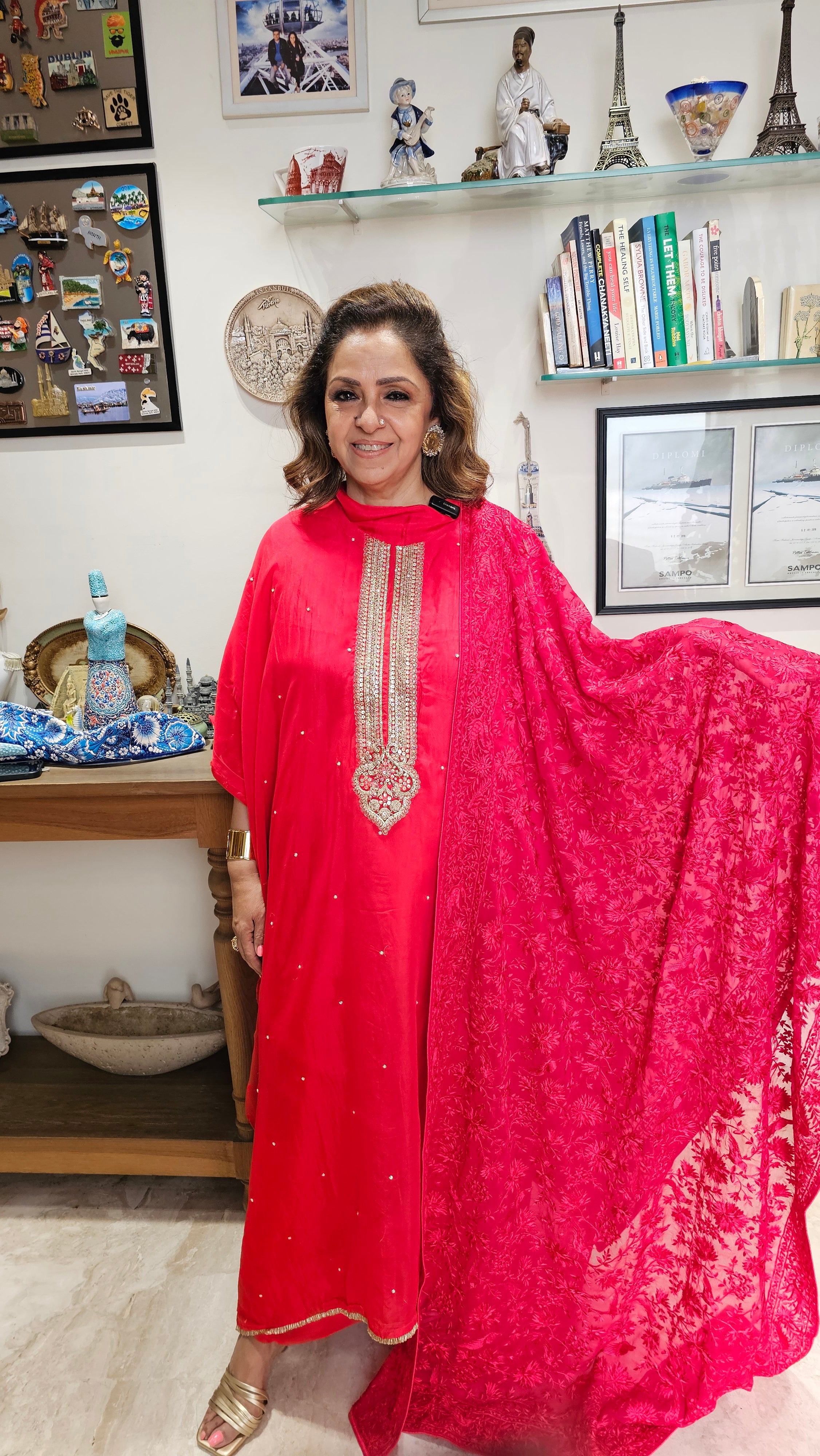 Adorable Organza Top & Bottom with Heavy Thread work Dupatta