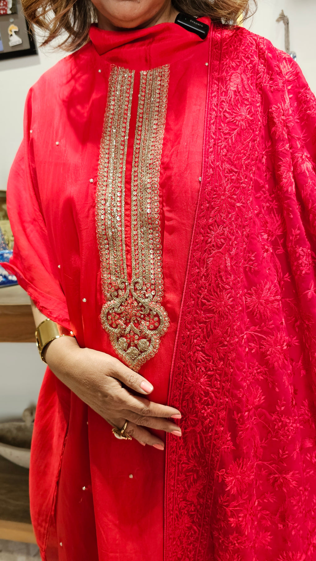 Adorable Organza Top & Bottom with Heavy Thread work Dupatta