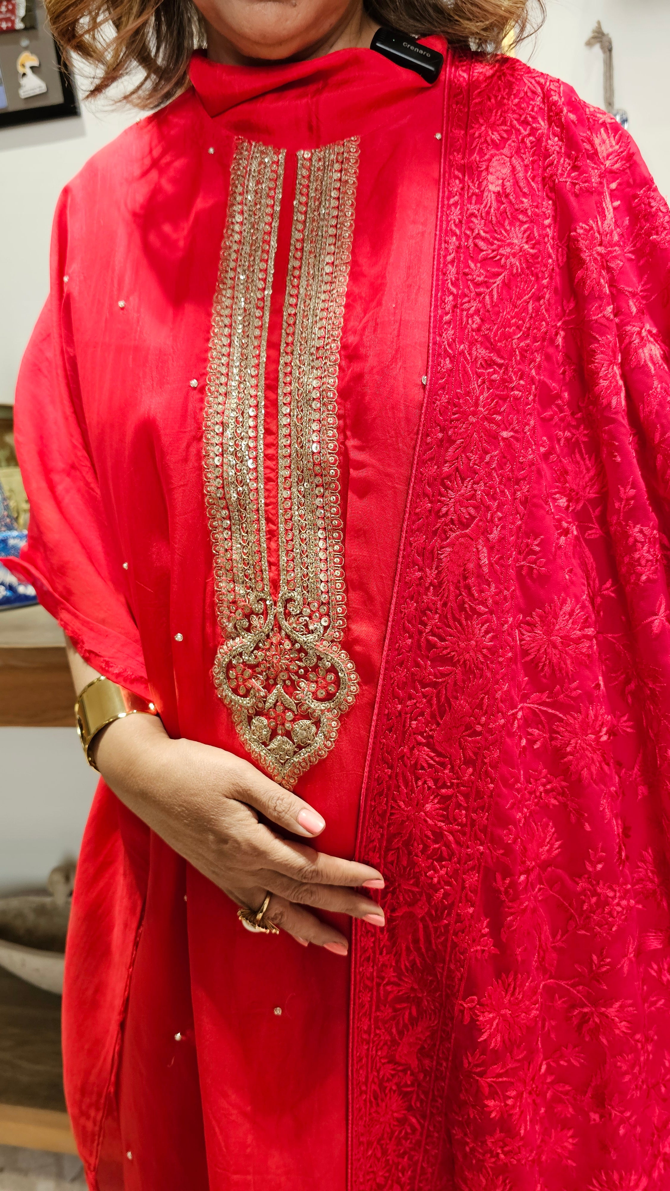 Adorable Organza Top & Bottom with Heavy Thread work Dupatta