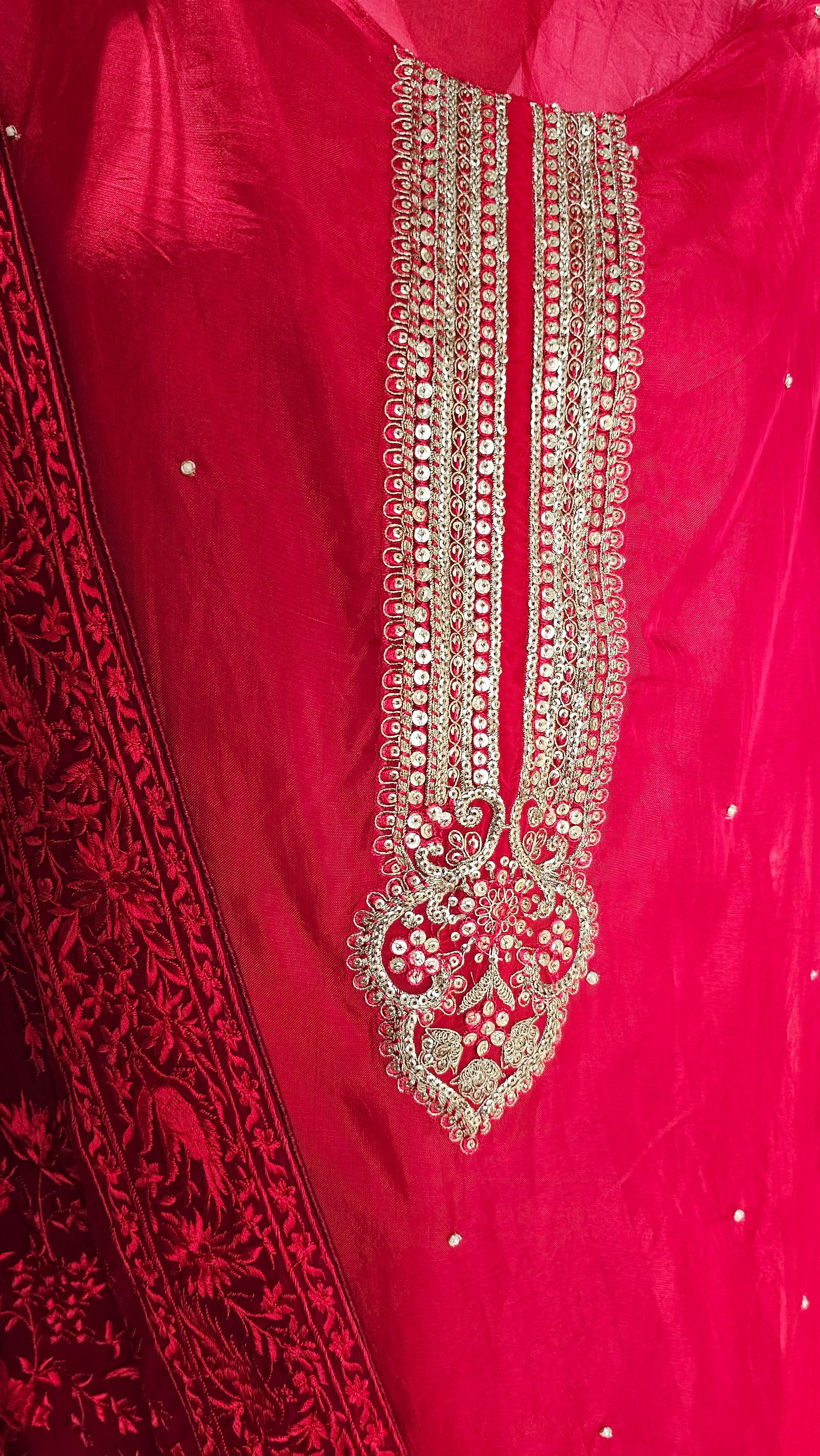 Adorable Organza Top & Bottom with Heavy Thread work Dupatta