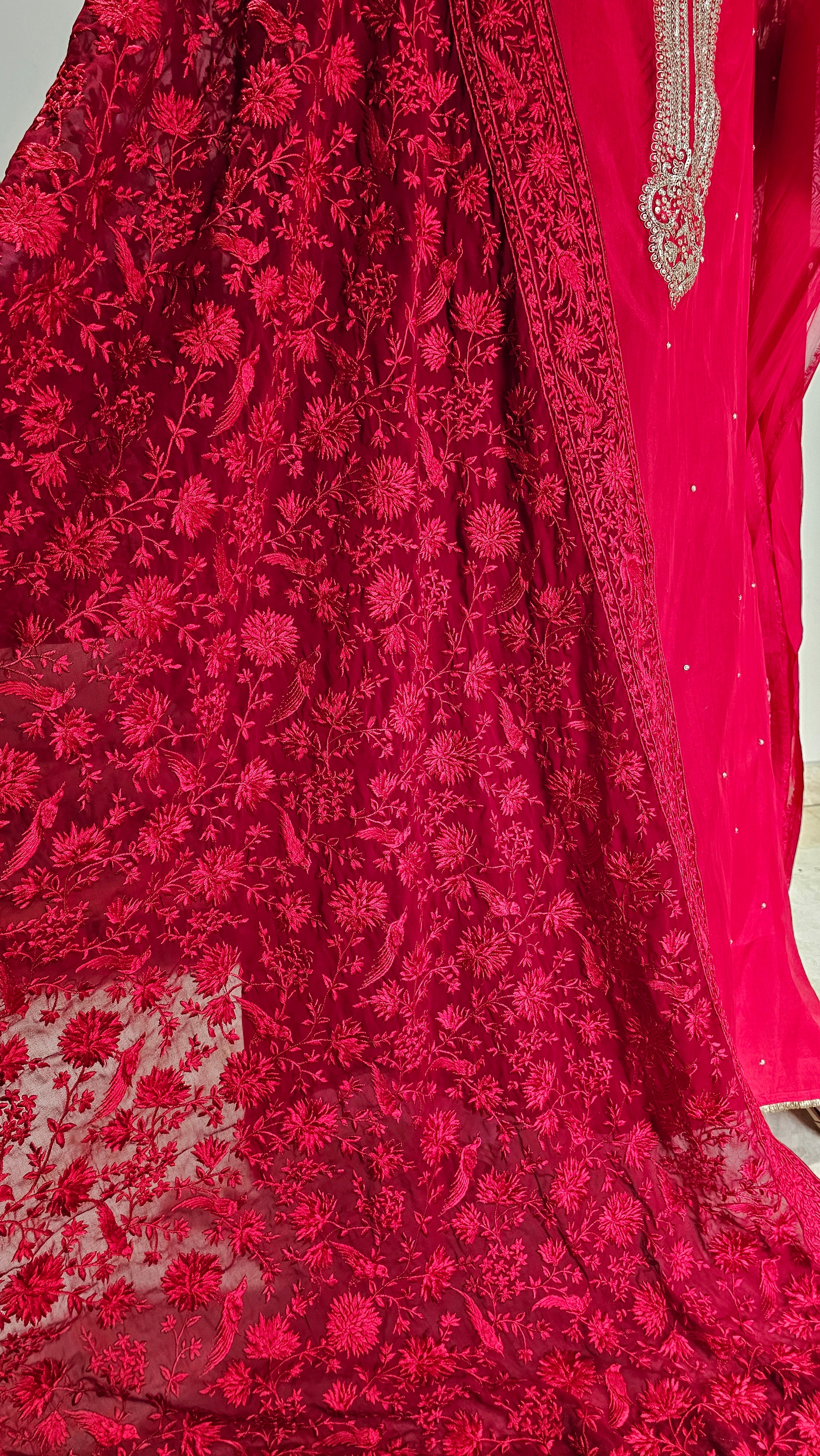 Adorable Organza Top & Bottom with Heavy Thread work Dupatta