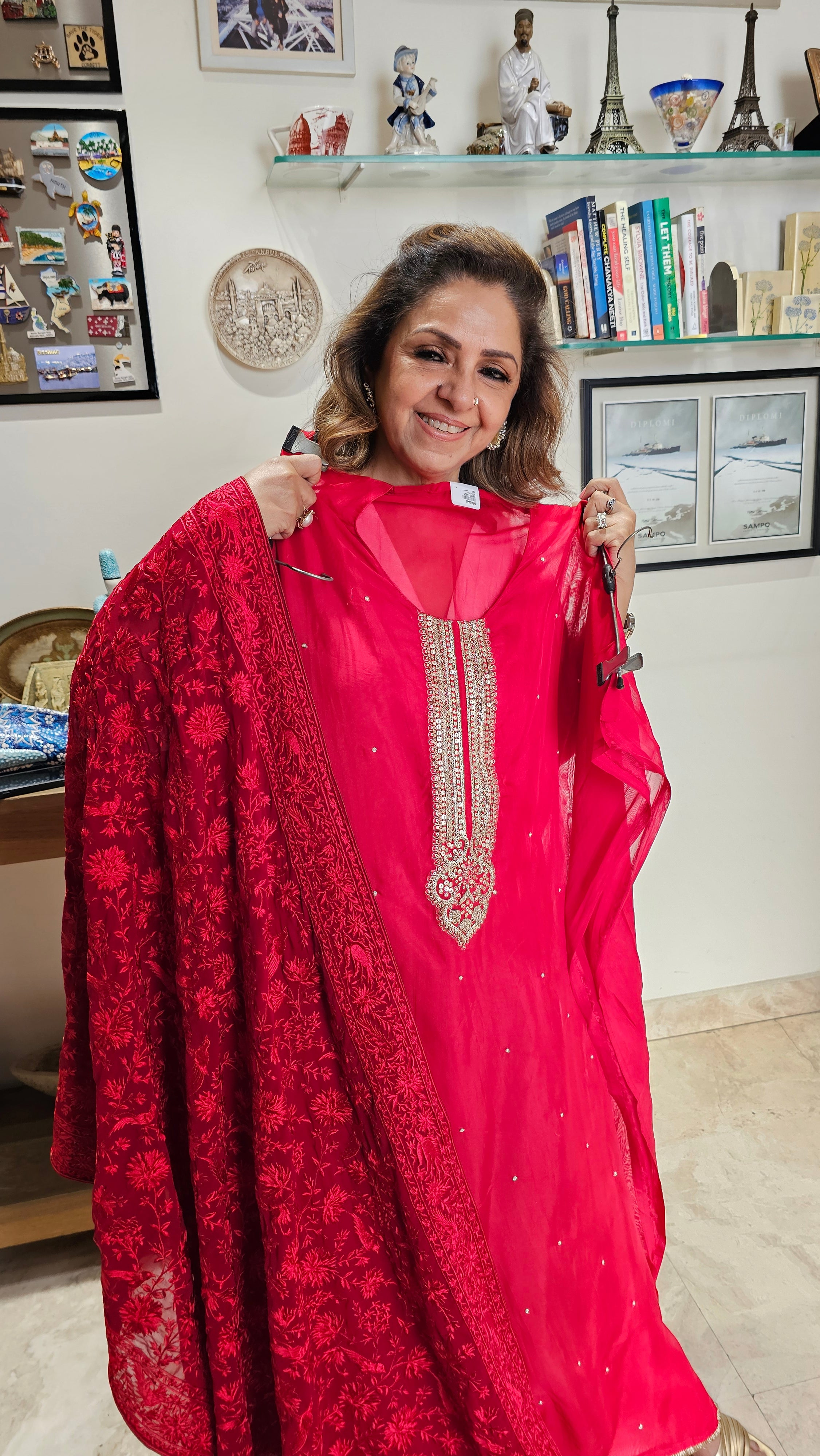 Adorable Organza Top & Bottom with Heavy Thread work Dupatta