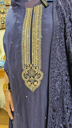 Adorable Organza Top & Bottom with Heavy Thread work Dupatta