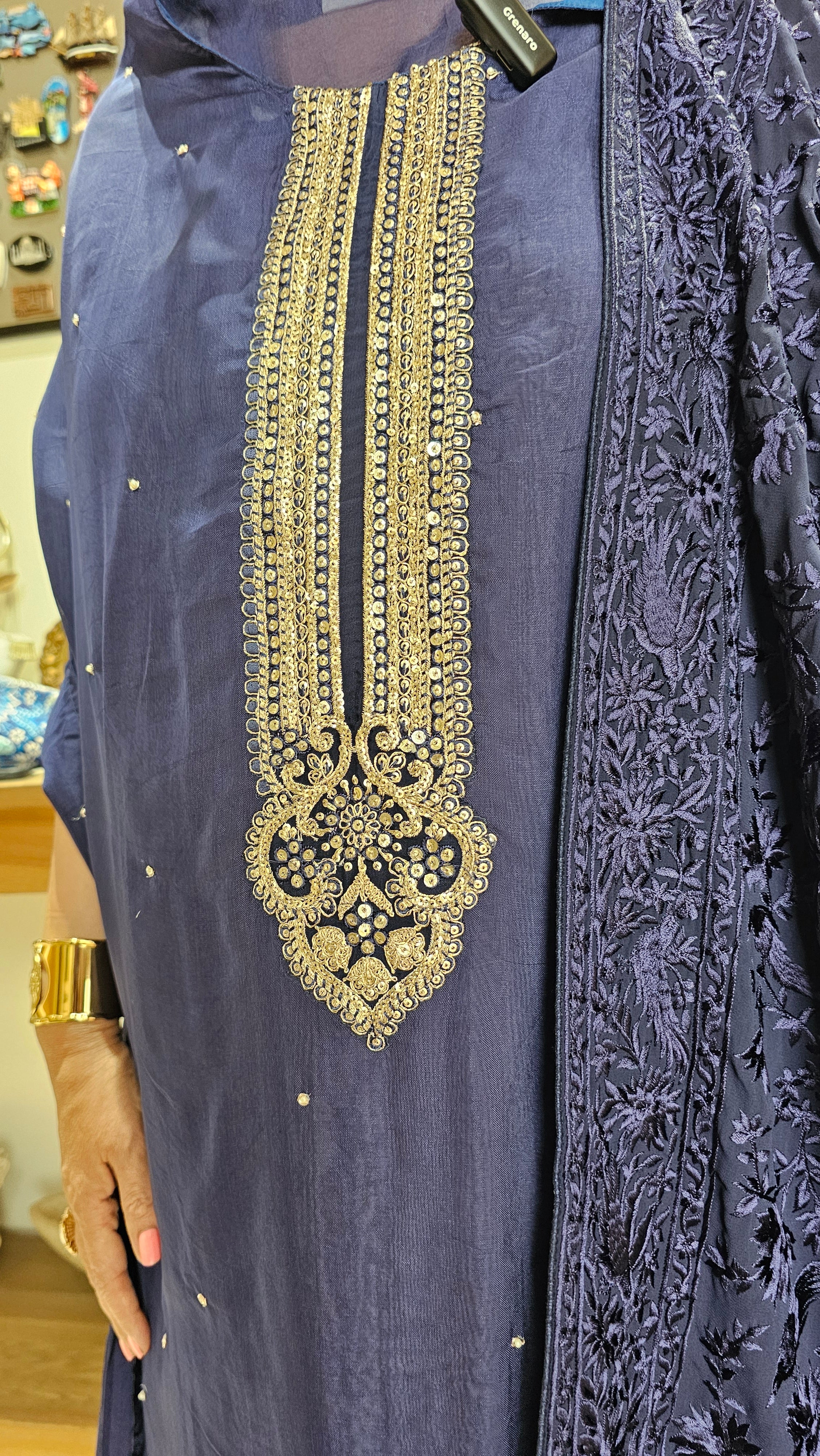 Adorable Organza Top & Bottom with Heavy Thread work Dupatta