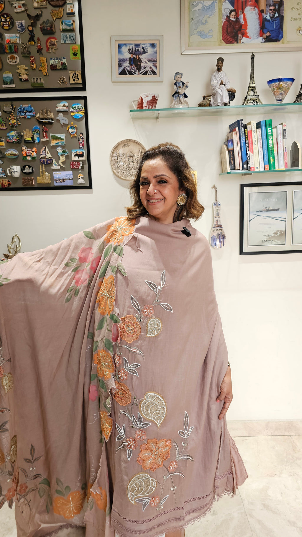 Beautiful Mul-Mul 3 Piece Set With Hand & Resham Work