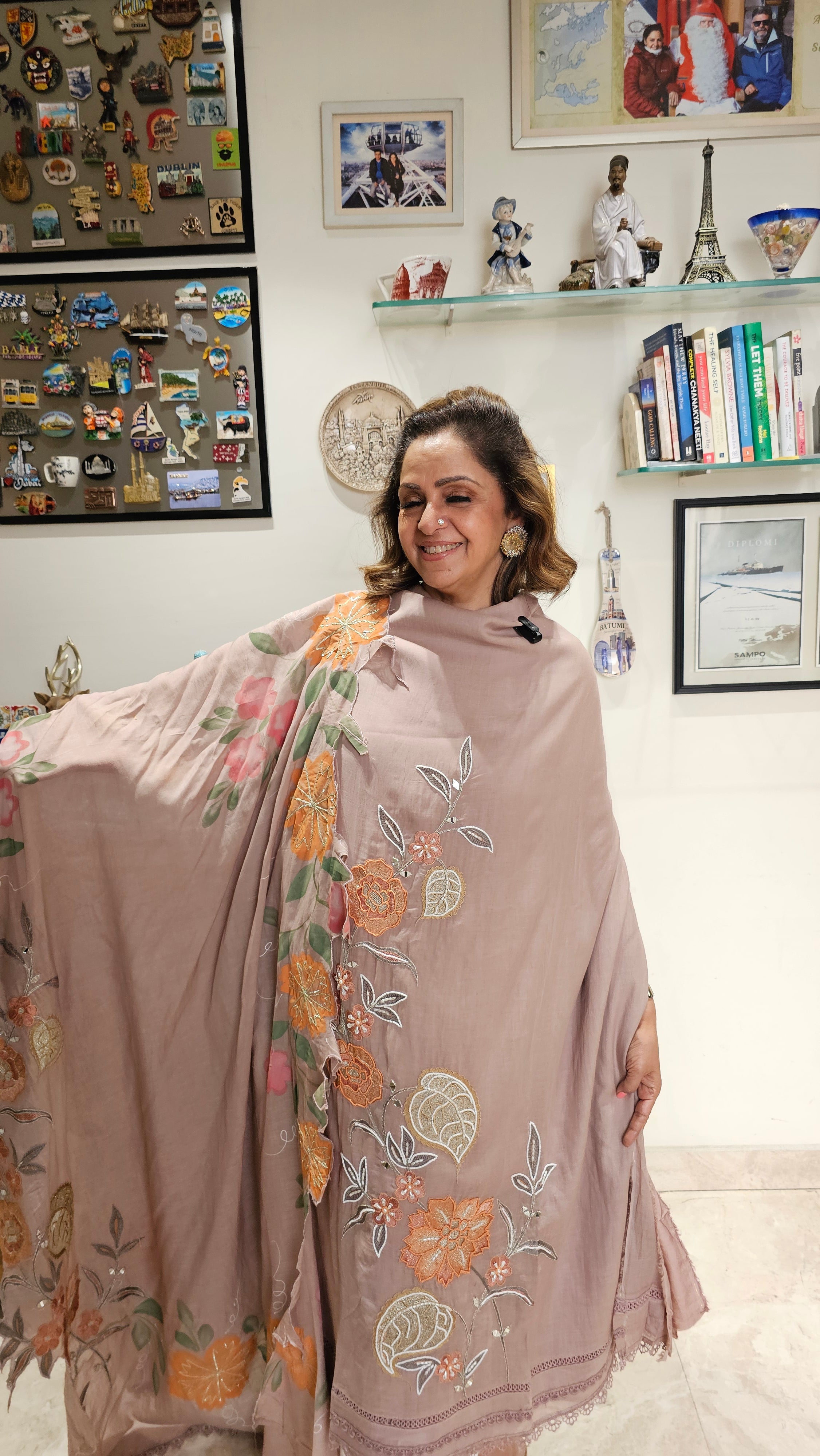 Beautiful Mul-Mul 3 Piece Set With Hand & Resham Work