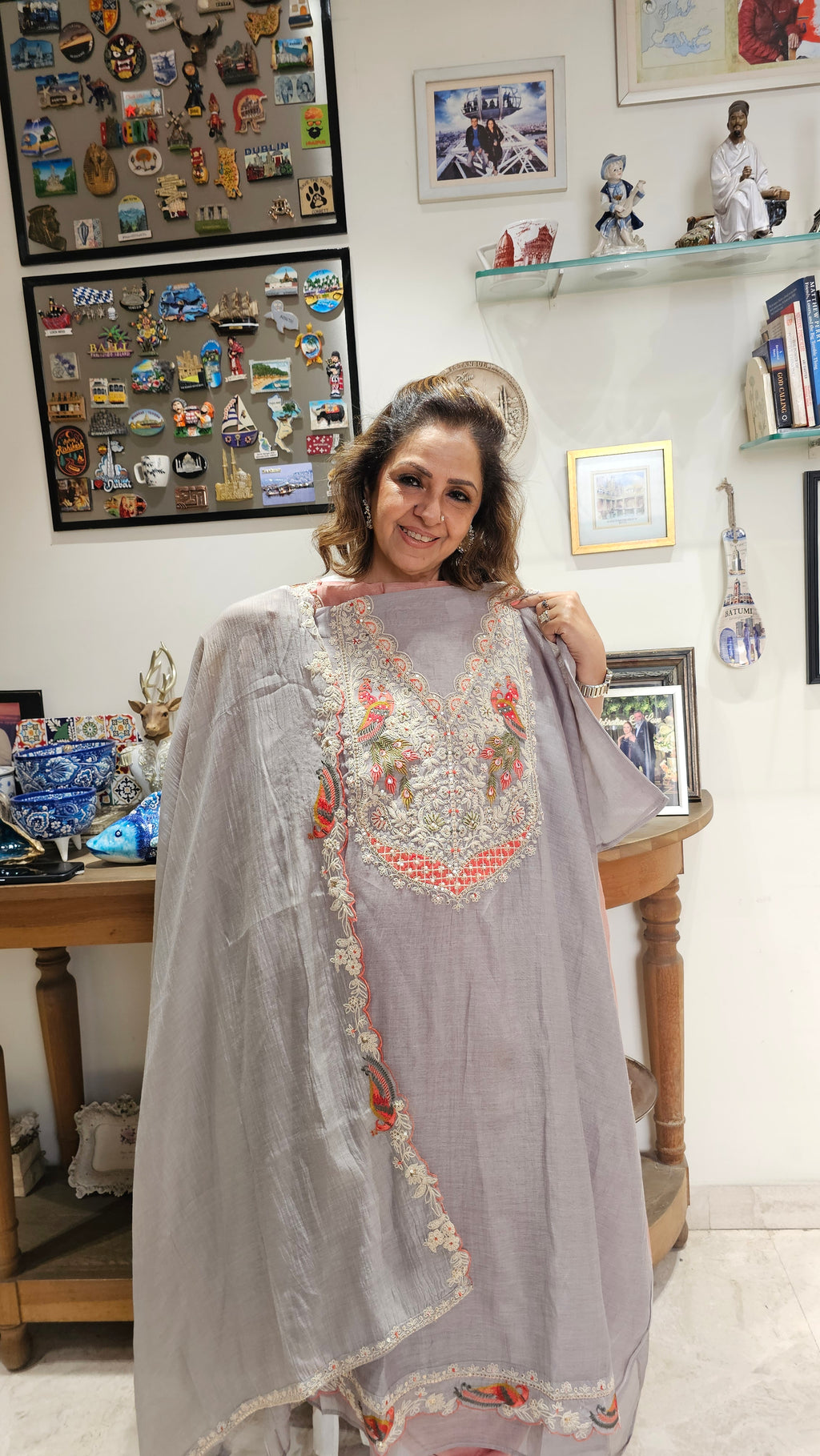 Adorable Mul Top & Dupatta and Rayon Bottom with Heavy Thread work