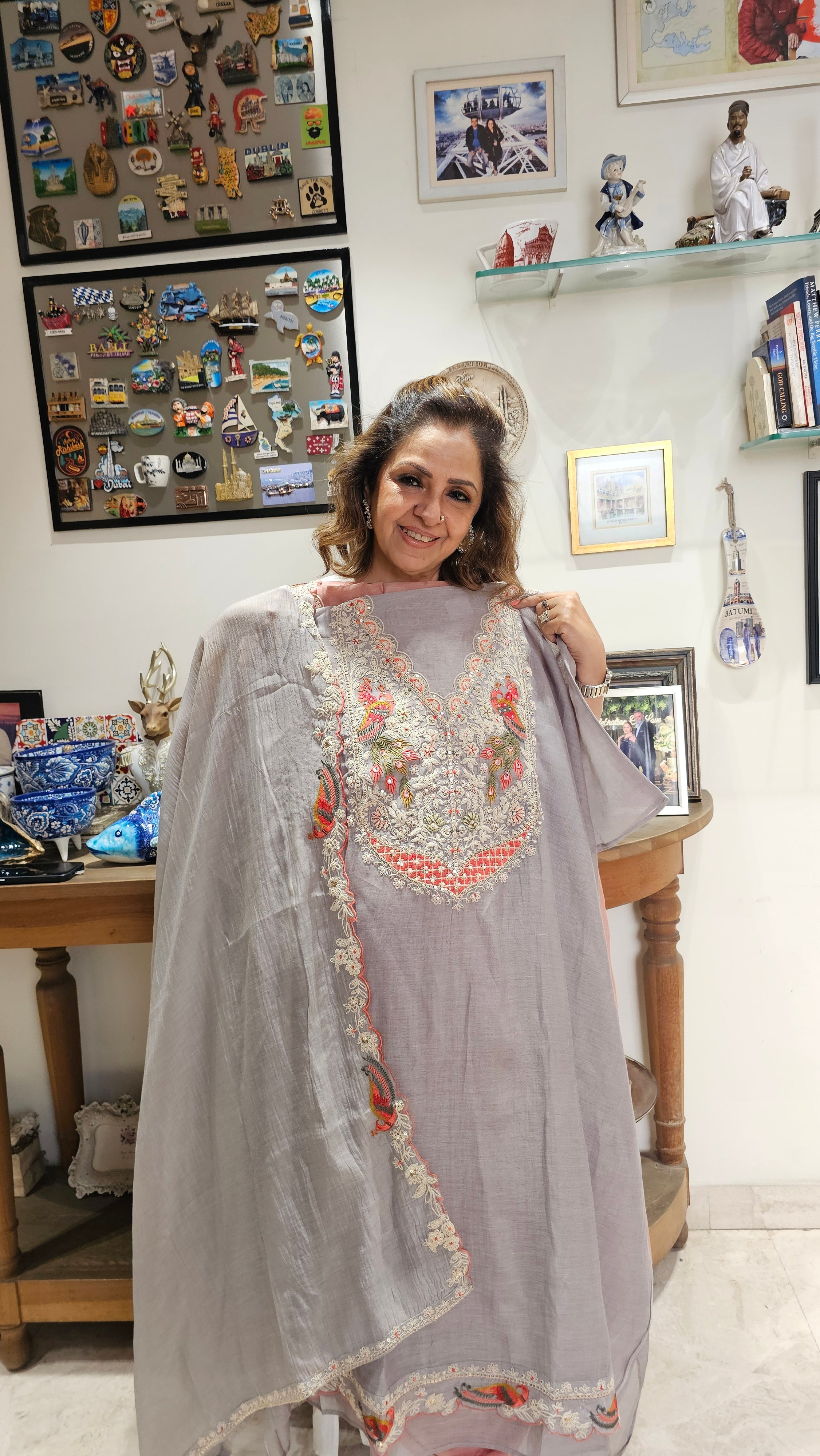 Adorable Mul Top & Dupatta and Rayon Bottom with Heavy Thread work