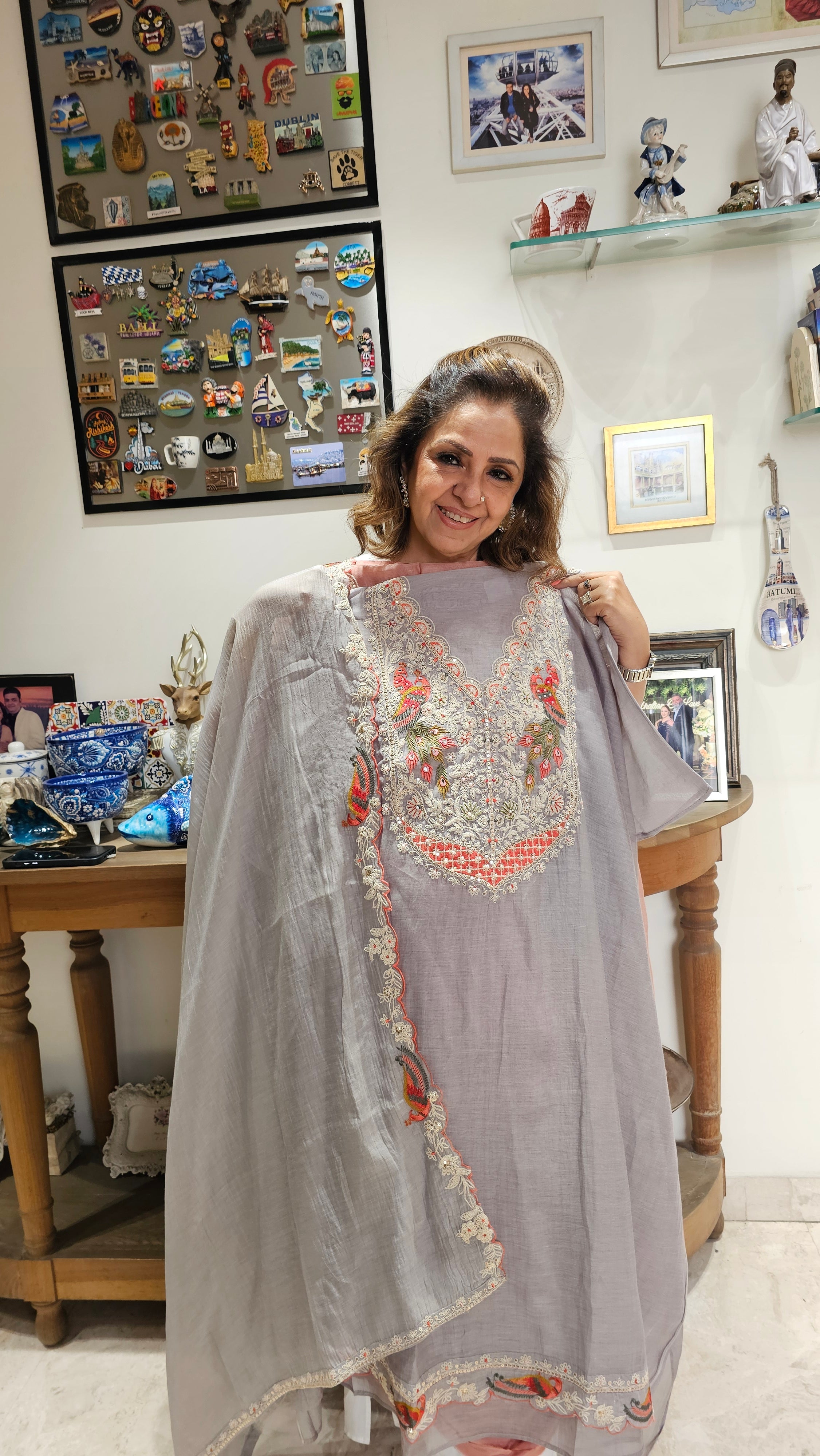 Adorable Mul Top & Dupatta and Rayon Bottom with Heavy Thread work