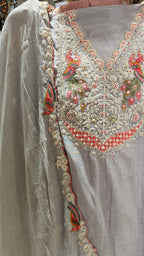 Adorable Mul Top & Dupatta and Rayon Bottom with Heavy Thread work