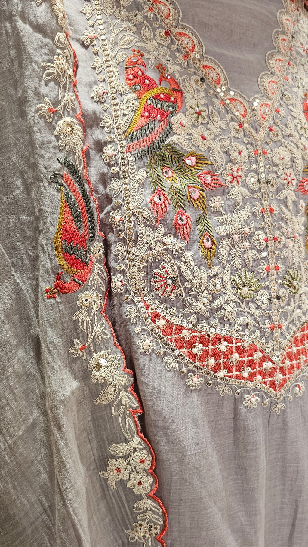 Adorable Mul Top & Dupatta and Rayon Bottom with Heavy Thread work