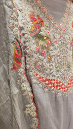 Adorable Mul Top & Dupatta and Rayon Bottom with Heavy Thread work