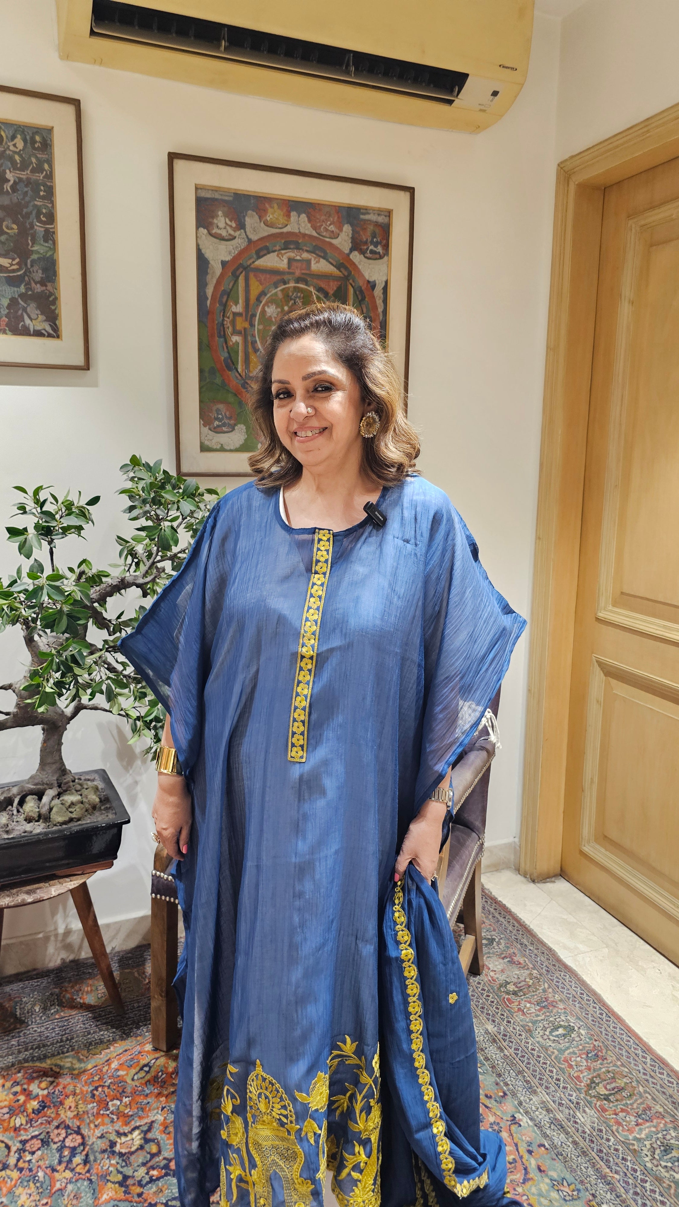 Stunning Mul Top & Dupatta With Rayon Bottom With Thread work