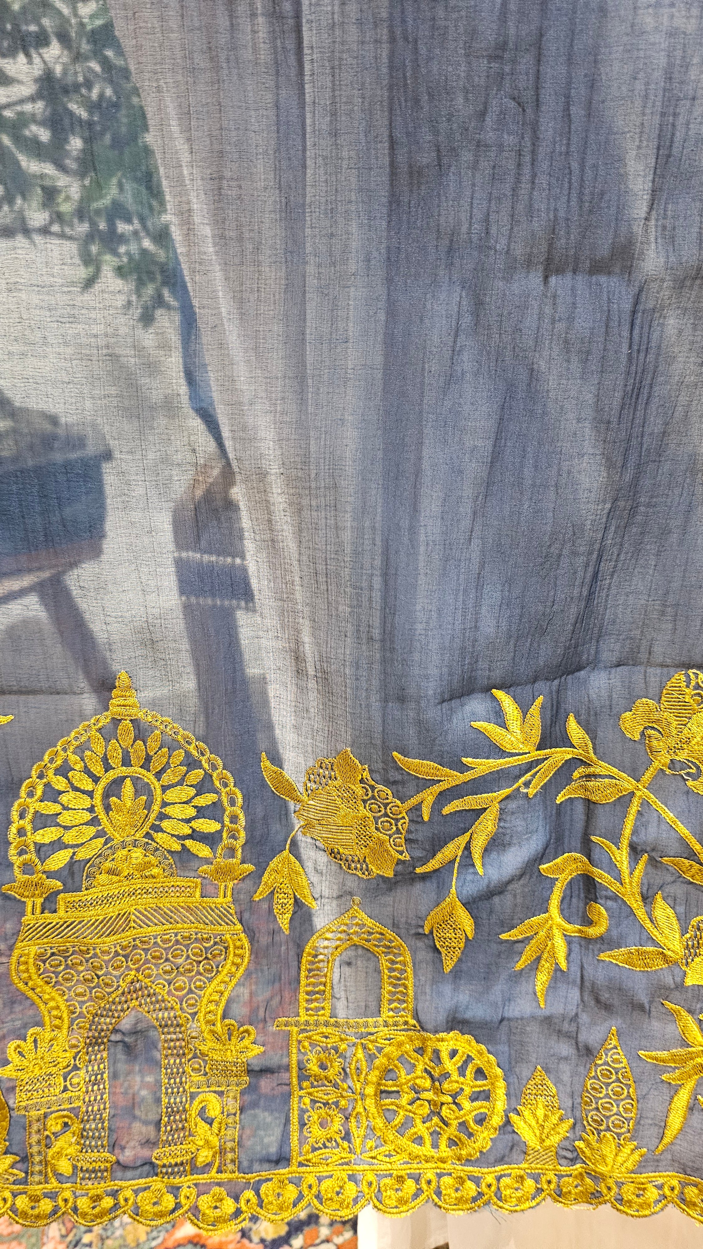 Stunning Mul Top & Dupatta With Rayon Bottom With Thread work