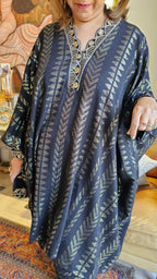 Mesmerising Black and Gold Jacquard Cotton Outfit with Zari & Sippi work