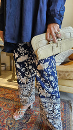 Stunning Parsi Embroidered Pants with Cotton Satin Blend Flowing Shirt