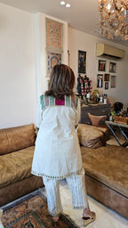 Beautiful Pure Cotton Top & Bottom with Gota, Tissue & Mirror work