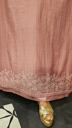 Beautiful Mul Fabric Suit trimmed With thread work
