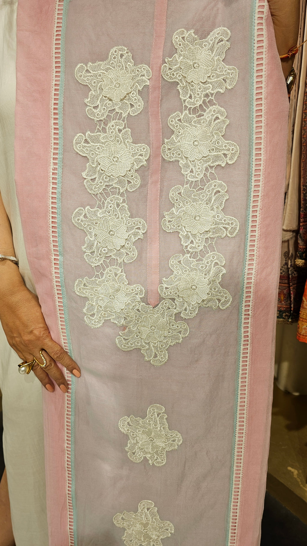 Beautiful Kota Doriya Suit with Cotton Dupatta trimmed With Lace work