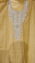 Stunning Mul Fabric Suit trimmed With Thread & Embroidery