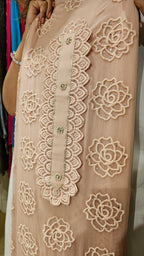 Beautiful Chiffon Fabric Suit trimmed With Patch Work