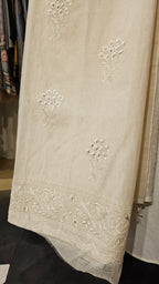 Beautiful Mul Fabric Suit trimmed With Resham Work