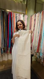 Beautiful Mul Fabric Suit trimmed With Resham Work