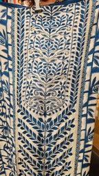 Beautiful Muslin Fabric Suit trimmed With Hand work