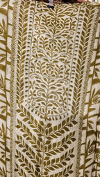 Beautiful Muslin Fabric Suit trimmed With Hand work