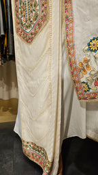 Beautiful Mul Fabric Suit trimmed With Gota & Kalamkari