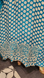 Beautiful Organza Fabric Suit trimmed With Floral Cut Work