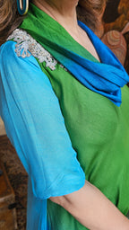 Breezy Cotton Silk Dress With Zari, Dabka & Sequins work