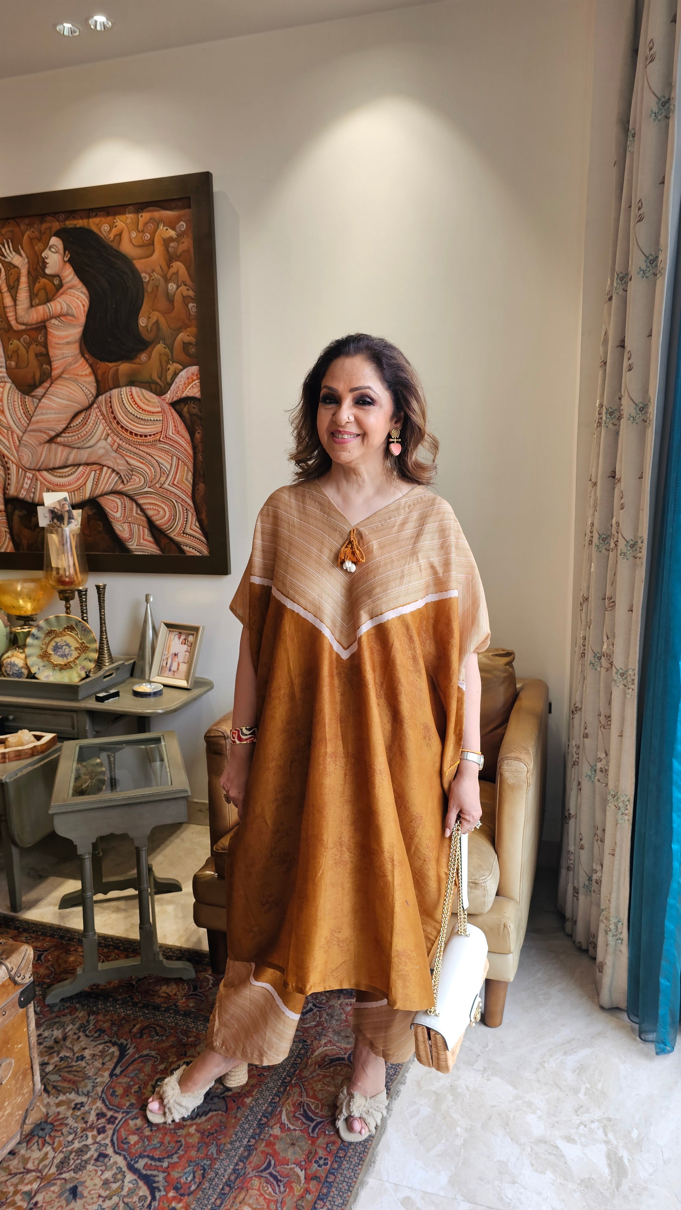 Beautiful Digital printed Cotton Kaftan Co-ord Set