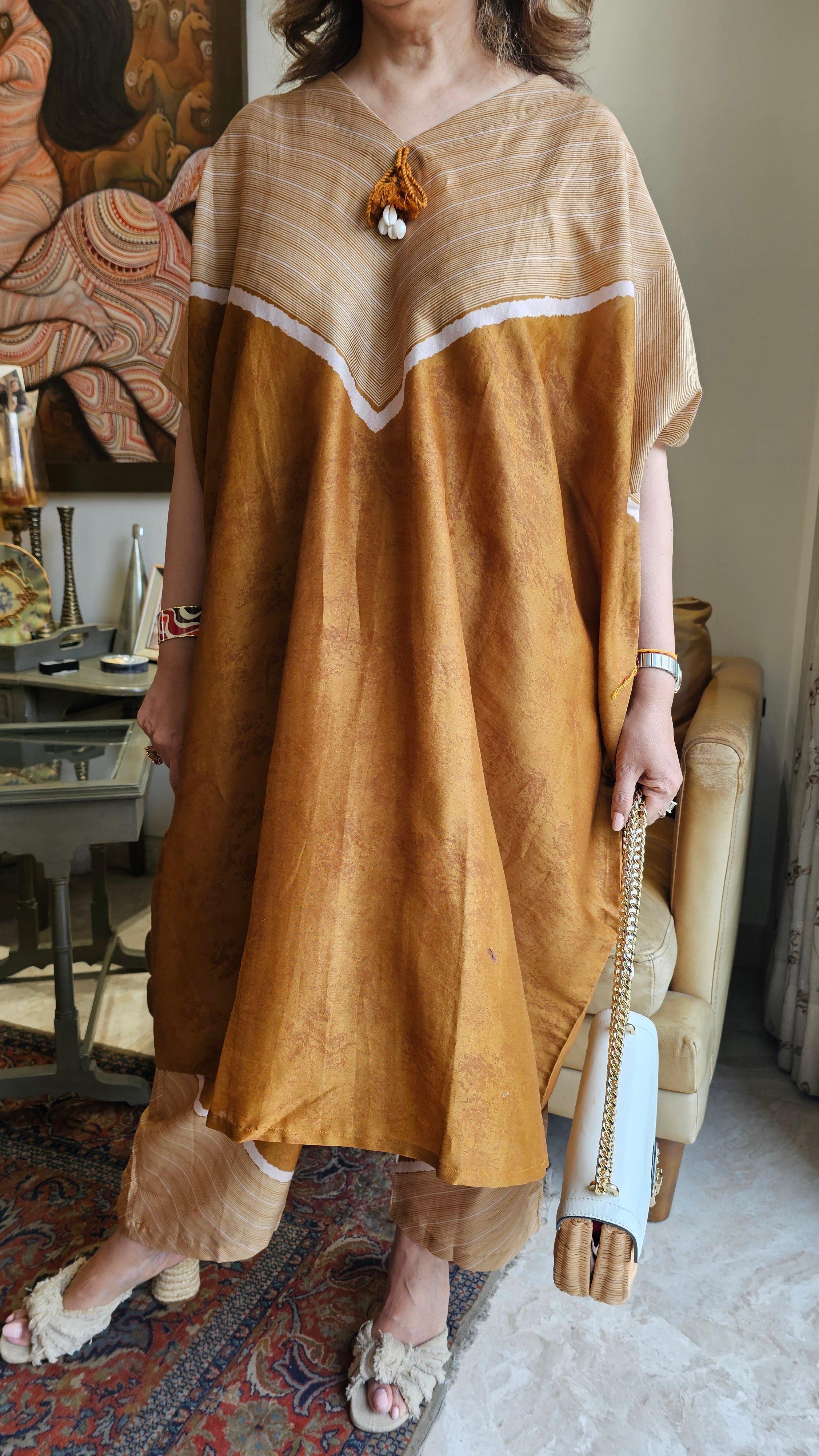 Beautiful Digital printed Cotton Kaftan Co-ord Set
