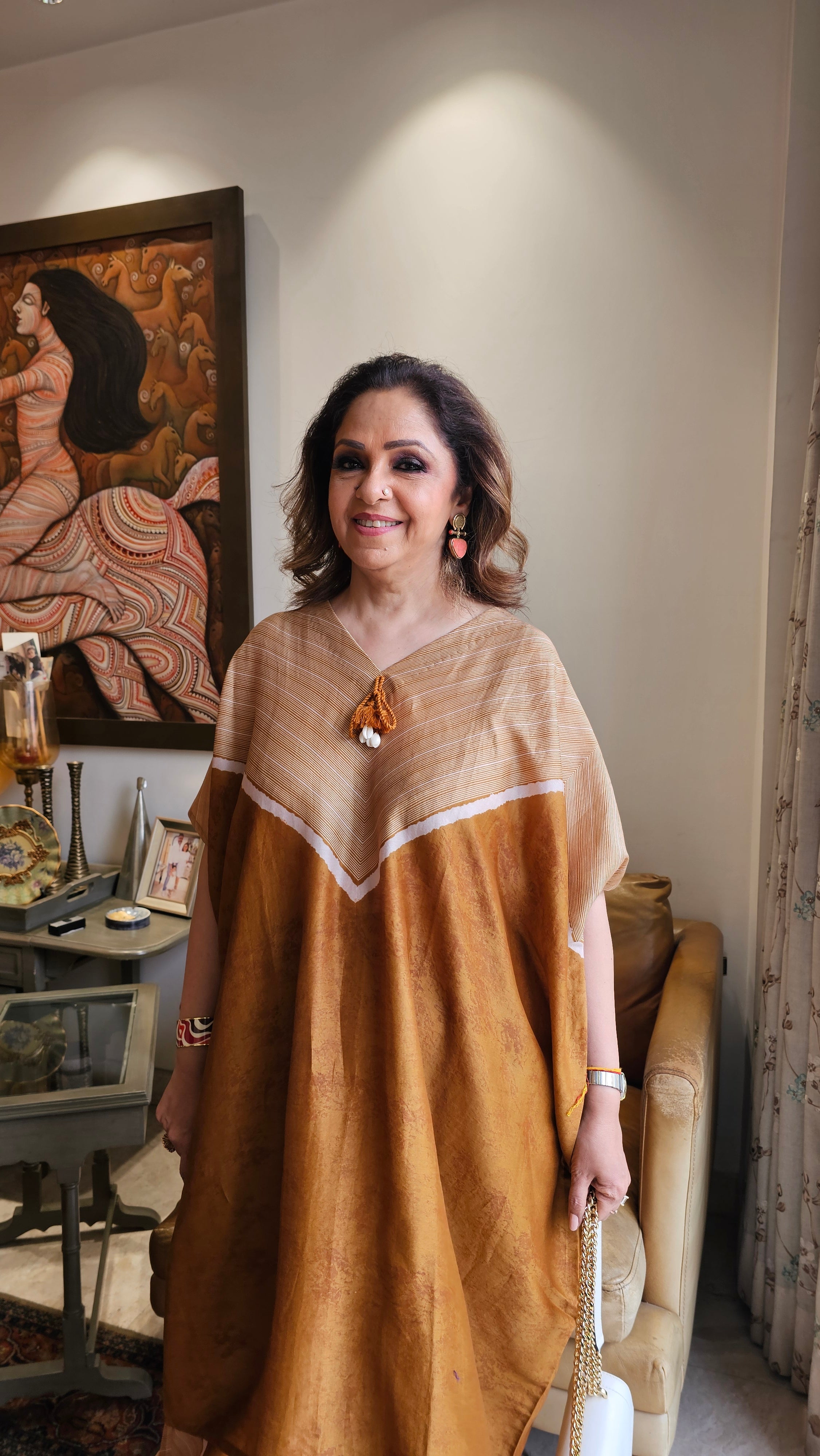 Beautiful Digital printed Cotton Kaftan Co-ord Set