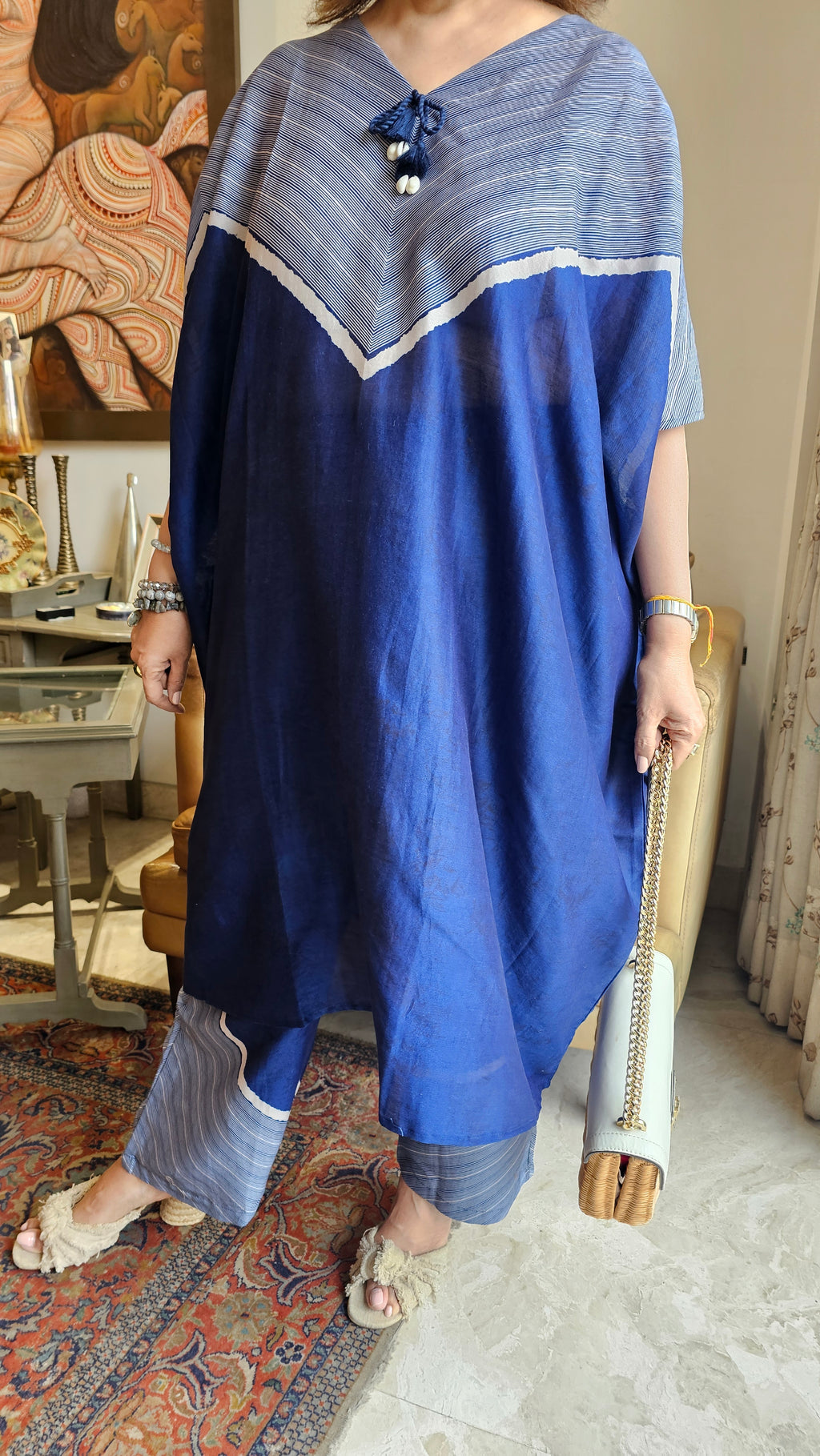 Beautiful Digital printed Cotton Kaftan Co-ord Set